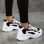 Women's Luminous Chunky Sneakers, Colorblock Mesh Low Top Running Trainers, Breathable Walking Sports Shoes plus size - Image 5