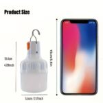Rechargeable LED Camping Lantern, USB Charging Dimmable Wall Mount Flashlight with Push Button Control, Portable Emergency Outdoor Light with Hook for Adventure, Fishing, ABS Plastic, ≤36V - Image 6