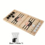 ⁦Fast Sling Puck Game - Classic Wooden Tabletop Board Game for Two Players, Family-Friendly Interactive Desktop Strategy Game with High-Elasticity Foam Pieces, Ideal for Parties and Family Gatherings, Educational Toy | Classic Design | Wooden Elements, Gam⁩ - الصورة ⁦4⁩