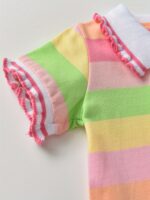 Girls' Summer New Striped Rabbit Embroidery Short Sleeve Dress - Image 10