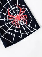 ⁦Men's and Children's Summer Spider Pattern Letter Casual Short Sleeve Suit⁩ - الصورة ⁦6⁩