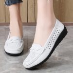 2025 Spring/Autumn Women's Slip-On Casual Shoes - Breathable Synthetic Cover Low-Top Sneakers with TPR Sole, Comfortable Round Toe & Decorative Bow Detail for Summer Casual Attire, Summer Shoes | Slipon Shoes | Synthetic Cover Shoes - Image 3