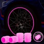 20pcs Glow-in-the-Dark Tire Valve Caps Glow-in-the-Dark Valve Caps Glow-in-the-Dark Tire Caps Suitable for Most Cars, Motorcycles and Bicycles 5 Colors Mixed 20pcs - Image 2