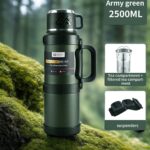 1 Large Capacity Insulated Kettle, Insulated Bucket, Insulated Cooler, Coffee Pot, Travel Kettle with Handle 316 Stainless Steel Outdoor Car Sports Double-Layer Kettle/Suitable for Outdoor Travel, Camping/Ramadan Gift