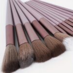 13pcs Luxury Valentine'S Day Makeup Brush Set, Soft Synthetic Bristles - Unscented, All Skin Types, Palm Brush Form, ABS Plastic Handle, Travel Pouch Included - Image 6