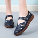 Genuine Leather Sandals For Women, Soft Sole Comfort, Cut-Out Design, Casual Footwear, Breathable Shoe - Image 11