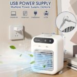 1800mAh High-Capacity Mini USB Rechargeable Fan - Portable Desktop Air Circulator with Lithium Battery, Safe Low-Pressure Design for Dorms, Offices, and Cars for Long-Lasting Coolness, Office Fan|Lowpressure Fan|Durable Plastic Fa - Image 3