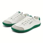 ⁦HOBIBEAR Unisex Slip-On Sneakers - Minimalist Geometric Design, Wide Toe Box & Breathable, Lightweight Rubber Sole with Shock-Absorbing Insole, Anti-Slip Casual Shoes for Walking & Casual Attire (White/Red, Orange, Grey-Green), Allseason Footwear, Stylish⁩ - الصورة ⁦3⁩