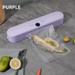 Cordless Portable Automatic Sealer Kitchen Food Freshness Vacuum USB Charging with Digital Display Fast Sealing Preservation Available in Light Purple and White Can be used for Snacks, Meat, Fruits and Vegetables Ideal for Kitchen and Outdoor Picnics - Image 6