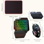 ⁦3-in-1 converter, one-handed keyboard, gaming keyboard and mouse combination, 35 game-specific keys, RGB lighting, membrane keyboard, ergonomic design, automatic pressing and grabbing of peripherals, long-term use without fatigue⁩ - الصورة ⁦4⁩