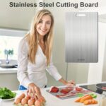 ⁦Premium Titanium Steel Double-Sided Cutting Board - Food Grade, Preserves Original Flavor Without Damaging Knives⁩ - الصورة ⁦4⁩