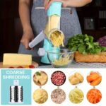 Multifunctional 3-in-1 Easy-to-Use Manual Cheese and Vegetable Potato Grater with Handle - Made of Durable Plastic, Rustproof, Easy to Clean, Perfect for Kitchen, Camping, and RV Use - Includes 3 Interchangeable Shaving Blades - Image 8