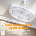 ⁦10-Inch Smart Ceiling Fan with Light, Featuring a 360° Rotating Fan Light, Three Speed Settings, And Three Color Options. It Comes with a Large Remote Control for E26/E27 Bases, Offering Dimmable Lighting from 3000K to 6500K. Ideal for Bedrooms, Kitchens,⁩ - الصورة ⁦13⁩