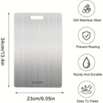 ⁦Premium Titanium Steel Double-Sided Cutting Board - Food Grade, Preserves Original Flavor Without Damaging Knives⁩ - الصورة ⁦5⁩