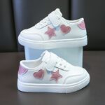 New Spring Collection 2025 Girls' Shoes Featuring Cute Heart Designs, Versatile Sneakers, Stylish Everyday White Shoes. - Image 8