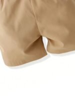 Boy's 2-piece Casual Gentleman Set, Horse Embroidered Short Sleeve Shirt And Belted Shorts, Comfy Party Birthday Clothes For Daily & Outdoor Wear - Image 4