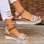 Elegant Women's High Heel Sandals - Open Toe, Lace-Up with Ankle Strap, Breathable Fabric & Faux Cover Sole for Summer