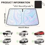 [2025 Upgraded] Car Windshield Sun Shade, UV | Sun Protection, Extended Edge No Light Leakage Design Cooling Protect Car Interior from UV Damage, Foldable Car Windshield Sun Visor for Front Window, Summer Sunscreen - Image 6