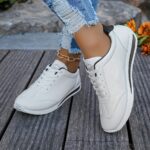 Women's Fashion Sneakers, Casual Low Top Comfortable Platform Soft Sole Skate Shoes, Low-top Versatile Work Footwear - Image 9