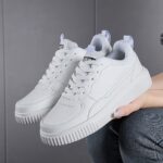 Women'S Casual Athletic Sneakers, Skate Shoes with EVA Sole, Comfortable & Lightweight, Non-Slip & Stable Fit, All-Season, Ideal for Daily Wear & Outdoor Activities, Fits All Seasons, Low Top Lace-Up Style, Plain Toe, Couples' Matching Design, Everyday Sn - Image 7