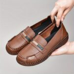 Women's Round Toe Flat Shoes, Comfortable Soft Sole Slip On Shoes, All-Match Walking Outdoor Flats - Image 9