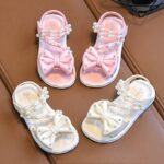 TEEOEC Girls' Summer Fashion Sandals - Lightweight, Breathable Open-Toe Shoes with Floral Princess Design, Thick Sole Beach Slippers for Youngsters, PVC Material, Round Toe, Beach Shoes - Image 6