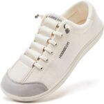 ⁦HOBIBEAR Unisex Slip-On Sneakers - Minimalist Geometric Design, Wide Toe Box & Breathable, Lightweight Rubber Sole with Shock-Absorbing Insole, Anti-Slip Casual Shoes for Walking & Casual Attire (White/Red, Orange, Grey-Green), Allseason Footwear, Stylish⁩ - الصورة ⁦14⁩