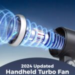 Portable Handheld Turbo Fan with 5-Speed, USB Rechargeable Battery - Up to 12 Hours of Operation, Ideal for Outdoor Activities, Travel & Work - Black - Image 6