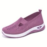 ⁦Women'S Breathable Mesh Slip-On Sneakers - Casual Comfort Walking Shoes, Solid Brown, All-Season Use, Low Top, Simple Toe Design, Lightweight Flat Outdoor Shoes, Comfortable Walking Shoes | Elegant Slipon Sneakers | Breathable Upper⁩ - الصورة ⁦16⁩