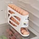 3-Tier Rolling Egg Storage Container for Refrigerator - Holds 24 Eggs, Space-Saving Side Door Organizer with Durable Plastic Design, Large Capacity Kitchen & Fridge Storage Supplies, Sleek Glossy Finish, Easygrip Handle - Image 5
