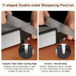 5-in-1 Diamond Knife Sharpener with 400/1000 Grit Tungsten Steel & Ceramic Double-Sided Whetstone - Multi-Tool for Kitchen Knives, Scissors, Cleavers - Lightweight Portable Design, Ergonomic Handle, Father’s Day Gift for Home & Outdoor Use - Image 7