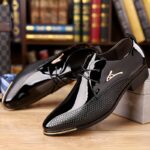 Plus Size Men's Plain Toe Classic Derby Shoes, Comfy Non Slip Lace Up Durable Rubber Sole Dress Shoes, Men's Business Occasion Shoes - Image 3