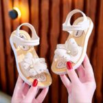 Girls' Butterfly-Decorated Open-Toe Sandals with Closure - Lightweight Durable PVC & Synthetic, Floral Pattern Soft Pink Casual Beach Shoes for Youngsters Girls, Spring Summer Outdoor Play Christmas Gift, Outdoor Youngsters Sandals | Playful Youngsters' F - Image 3