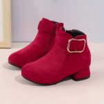 ⁦Trendy Elegant High-heeled Boots With Zipper For Girls, Lightweight Non Slip Boots For Indoor Outdoor Travel, Spring And Autumn⁩ - الصورة ⁦7⁩