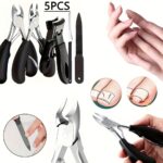 ⁦5pcs/set Nail Clippers Manicure Tool Set, Cuticle Nippers And Cutter Kit, Professional Nail Clippers Pedicure Kit, Grooming Kit for Travel, Nail Clipper Set⁩ - الصورة ⁦2⁩