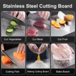 ⁦Premium Titanium Steel Double-Sided Cutting Board - Food Grade, Preserves Original Flavor Without Damaging Knives⁩ - الصورة ⁦6⁩