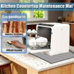 Disposal Dishwasher Mat, Portable Silicone Pad with Raised Edges, Small Dishwasher Drip Tray for Leaks, Anti-Slip Protective Mat, 59.94cm x 59.94cm