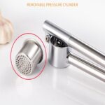 ⁦1pc Garlic Press, Stainless Steel Garlic Mincer & Peeler, Garlic Crusher, Removable Inner Dish Design For Easy Clean And Filling Garlic Kitchen Accessories⁩ - الصورة ⁦7⁩