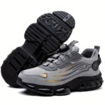 Men's Stylish Safety Sneakers with Rotary Button Closure – Steel Toe, Puncture-Resistant Work Shoes, Breathable Fabric, All-Season Protection for Hiking & Casual Attire - Image 10