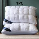 Luxury 5-Star Hotel Quality Pillow - Deep Sleep Neck Support, High-Density Non-Sagging All-Season Pillow with White Satin Cover, 100% Polyester Fill, Hand Wash Only & Vacuum Compression Packaging, Neck Pillow for Sleeping, Sophisticated Home Decor - Image 3