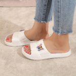 Women'S Summer Slide Sandals - Thick Sole, Fashionable Cartoon Butterfly Design, Soft & Durable EVA Material, Lightweight & Comfortable for Indoor/Outdoor Wear, Positioning Printing Style, Open Toe Slip-On Footwear | Cartoon Print Sandals | Durable EVA Ma - Image 7