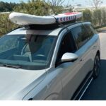 ⁦1pc Black Nylon Car Roof Luggage Rack with Surfboard & Kayak Straps - Non-Slip Folding Cushion for Secure Transport, Easy Snap-On Installation, Durable PA Material for Outdoor Use, Luggage Rack for Vehicle⁩ - الصورة ⁦2⁩