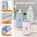 Portable Bottle Warmer with Digital Display, Home Outdoor Portable Bottle Insulation Set USB Heating Constant Temperature Bottle Cover, 5-speed Temperature Control, Universal Fit