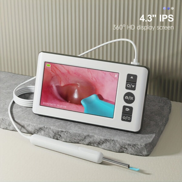 HOTU 1pc Advanced Visual Ear Pick with 10.92cm IPS Screen, 1080P HD Endoscopic Camera, USB Rechargeable Lithium Polymer Battery, Portable Earwax Removal Tool with Camera for Safe and Easy Home Use, Personal Healthcare Device | Userfriendly Interface | Dur