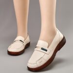 Women's Round Toe Flat Shoes, Comfortable Soft Sole Slip On Shoes, All-Match Walking Outdoor Flats - Image 6