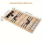 ⁦Fast Sling Puck Game - Classic Wooden Tabletop Board Game for Two Players, Family-Friendly Interactive Desktop Strategy Game with High-Elasticity Foam Pieces, Ideal for Parties and Family Gatherings, Educational Toy | Classic Design | Wooden Elements, Gam⁩ - الصورة ⁦3⁩