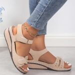 New Summer Comfortable Outdoor Magic Tape Open-Toe High Quality Platform Women's Wedge Thick Sole Sandals