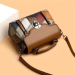 ⁦Weidola Women's Retro Rhombus Geometric Crossbody Bag - Adjustable Shoulder Strap, Large Capacity Anti-Theft Zipper Closure, with Polyester Lining, Multi-Color Options for Daily Use & Casual Outings, Independent Style Purse, Goldtone Hardware⁩ - الصورة ⁦8⁩