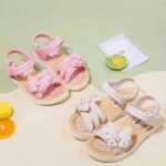 Girls' Butterfly-Decorated Open-Toe Sandals with Closure - Lightweight Durable PVC & Synthetic, Floral Pattern Soft Pink Casual Beach Shoes for Youngsters Girls, Spring Summer Outdoor Play Christmas Gift, Outdoor Youngsters Sandals | Playful Youngsters' F - Image 4
