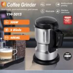 Nirva Grinder with a 300W Strong Motor Offers Quick Grinding in Just 10 Seconds. It'S a Grain Mill Suitable for Beans, Spices, And Nuts, Featuring a 4-Blade Stainless Steel Design. This Electric Coffee Bean Grinder Has a 400G/400Ml/14Oz Deep Grinding Cham - Image 3